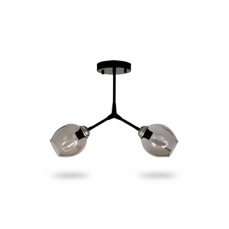 Deckenleuchter Lüster Kronleuchter Deckenlampe Lampen Glas Schwarz