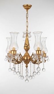Deckenleuchter Luxus Gold Kronleuchter Deckenlampe Lüster Kristall Art