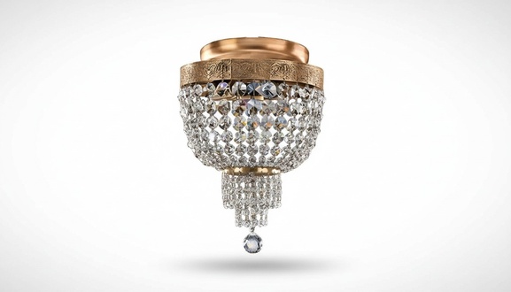 Deckenleuchter Luxus Gold Kronleuchter Deckenlampe Lüster Kristall Art
