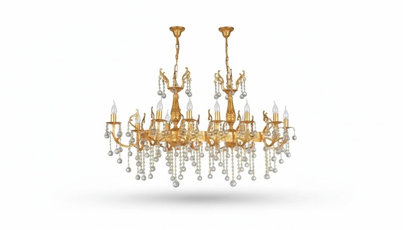 Deckenleuchter Luxus Kronleuchter Deckenlampe Lüster Gold Kristall Lampe