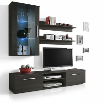 Wohnwand Wandschrank TV Ständer Sideboard Wohnzimmer Holz Wand Regale Neu