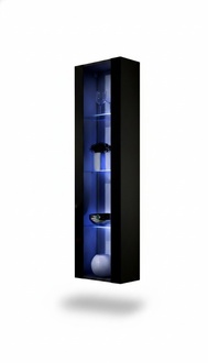 Hänge Vitrine Schwarz Luxus Wohnzimmer Moderne Möbel Holz Neu