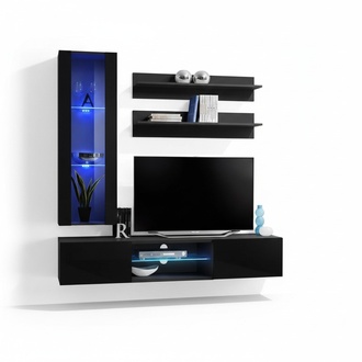 Wohnwand Set Wohnzimmermöbel Hänge Vitrine Wandregale TV-Ständer Sideboard