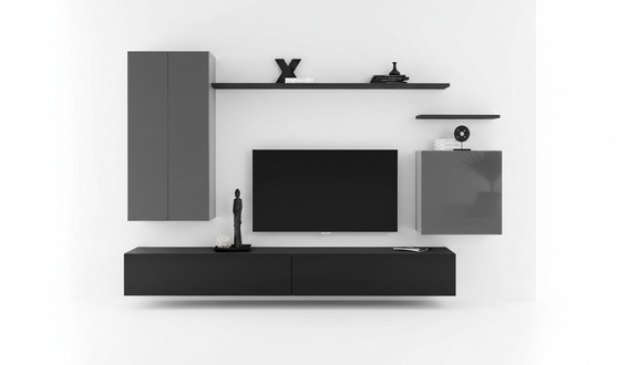 Wohnwand Set 6tlg TV Ständer Sideboard Luxus Wohnzimmermöbel Wandschrank