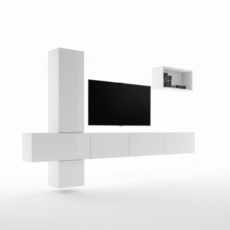 Wohn Zimmer TV-Ständer Designer Komplett Set Wandregal Modern Möbel