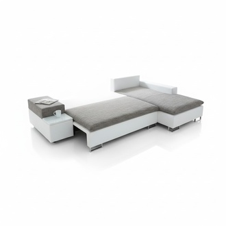 Schlafsofa Design Ecksofa L-form Bettfunktion Couch Textil Sofas Stoff Schlaf