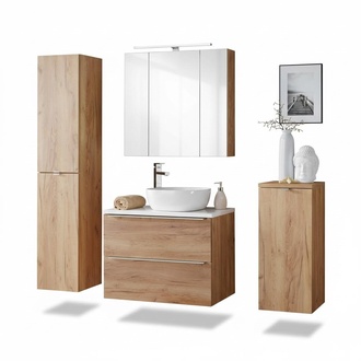 Design Badezimmer Möbel Bad 4 tlg. Set Garnitur Schrank Waschbecken