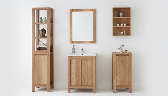 Design Badezimmer Möbel Bad Set Garnitur Becken Schrank Waschbecken 5 tlg. Neu