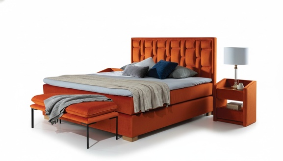 Design Bett Schlafzimmer Set 4tlg. Nachttisch 2x Sitzbank Betten moderne Möbel