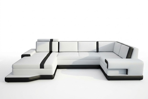 Design Big XXL U Form Sofa mit USB Wohnlandschaft Polster Ecksofa Sitz Garnitur