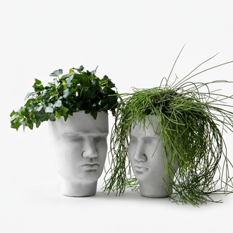 Design Blumentopf Top Planz Kübel Gefäß Töpfe Figur Gesicht Skulptur