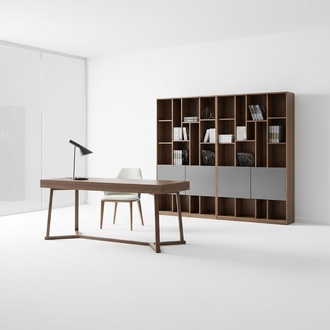 Design Büro Office Kanzlei Tisch Regal Akten Schrank Schreib Tische Sessel 4tlg