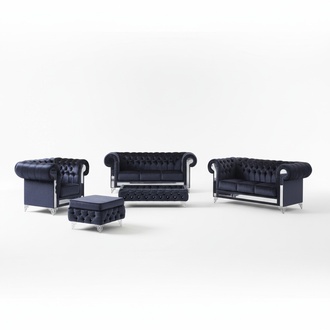 Design Chesterfield 3-2-1-Hocker-Cauchtisch Sofagarnitur Polster Sofas