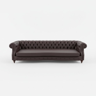 Design Chesterfield Charly 3 m Braun Couch Polster Sofas Leder Wohnzimmer