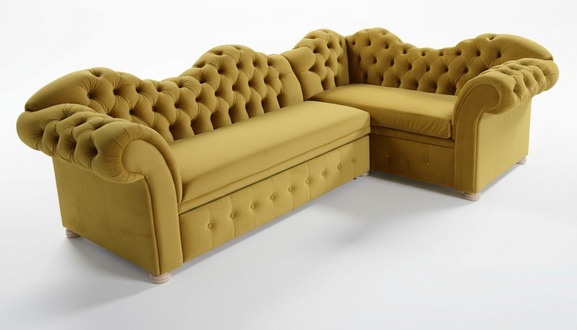 Design Chesterfield Ecksofa Eckcouch Loungesofa Couch Eck Stoff Garnitur