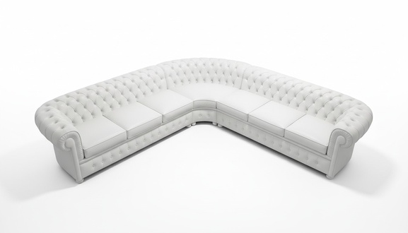Design Chesterfield Ecksofa Leder 3-E-3 Couch Ledersofa Polster Modern