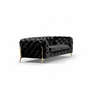 Design Chesterfield Sofa 2-Sitzer Couch Polster Textil Sofas Zweisitzer Samt Neu