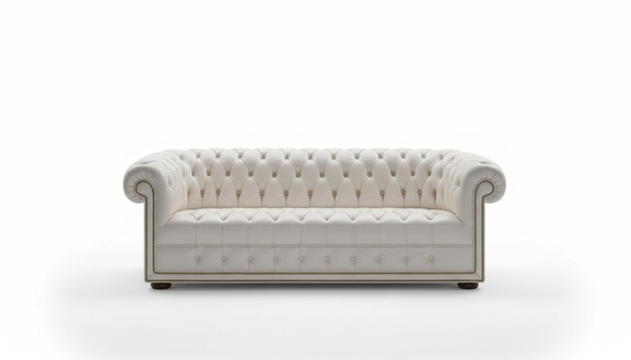 Design Chesterfield Sofagarnitur 3 Sitzer Leder Couch Blau Polster Sofas