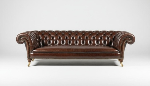 Design Chesterfield Sofagarnitur 4-Sitzer Leder Couch Polster Sofas Sofa