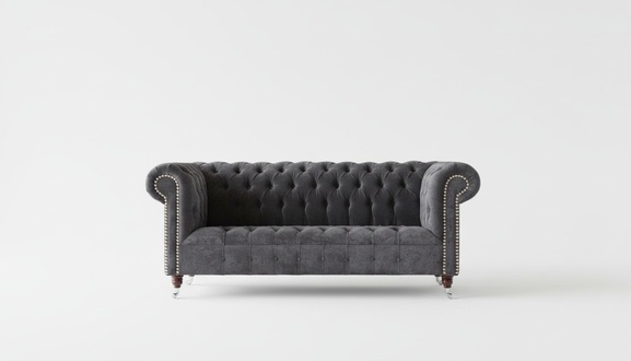 Design Chesterfield Stoff Couch Sofa Polster Sofas Neu Sofa 3 Sitzer