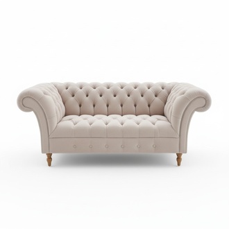 Design Chesterfield Textil Stoff Sofa 2-Sitzer Stoff Couch Polster Sofas
