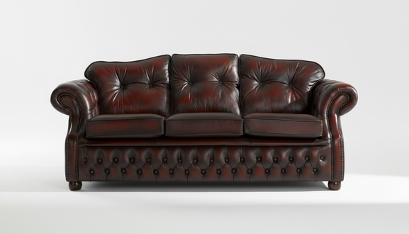 Design Chesterfield Winsor Sofa Leder 3 Sitzer Leder Couch Polster Sofas