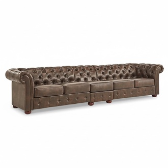 Design Chesterfield XXL Big Sofa 5-Sitzer Couch Leder Couch Polster Sofas