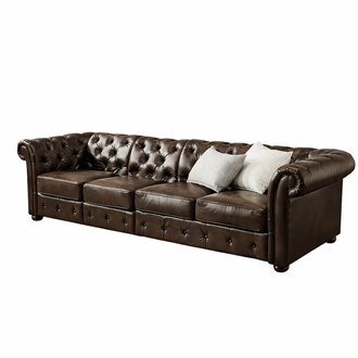 Design Chesterfield XXL Big Sofa 5-Sitzer Couch Leder Couch Polster Sofas