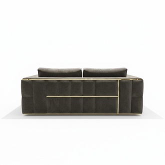 Design Couch Dreisitzer Polster Sofas Stoff Modern 3 Sitzer Couchen Samt Metall
