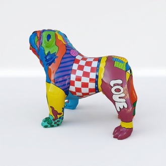 Design Dekoration Figur Hund aus Kunststoff Garten Skulptur Statuen 72x90 cm