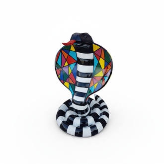 Design Dekoration Figur Kobra aus Kunststoff Garten Skulptur Statuen 90 cm