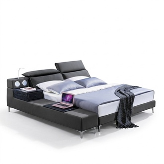 Design Doppelbett Lederbett Betten Bett Leder Polster Schlafzimmer Ehe 180x200.