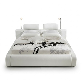 Design Doppelbett Lederbett Betten Bett Leder Polster Schlafzimmer Ehe 180x200