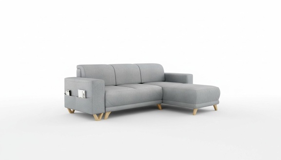 Design Ecksofa L-Form Sofa Couch Polster Schlafsofa Textil Bettfunktion Schlaf