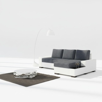 Design Ecksofa Schlafsofa Bettfunktion Sofa Couch Leder Polster Textil Sofas Neu