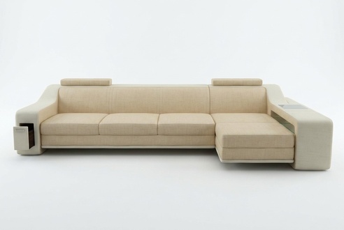 Design Ecksofa Sofa Couch Polster Sitz Eck Garnitur Sofas Leder Textil Themar BW