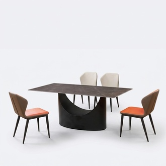 Design Ess Tisch 4 Stühle Set Garnitur Zimmer Gruppe 5 tlg. Tische Marmor Neu.