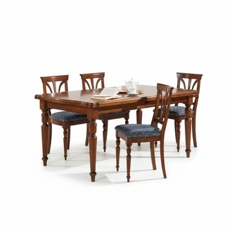 Design Ess Zimmer Stuhl Set Tische 4x Stühle Essgruppe Garnitur 5tlg.