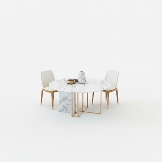 Design Esstisch Holz mit Edelstahl Elementen Tische Esszimmer Möbel Rund Metall