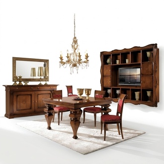Design Esszimmer Set Garnitur Holz Möbel Kommode 4x Stuhl Tisch Komplett 7tlg.