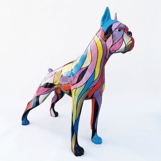 Design Figur Hund aus Kunststoff Garten Dekoration Skulptur Statuen