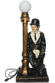 Design Figur mit Lampe Statue Skulptur Figuren Skulpturen Dekoration Deko