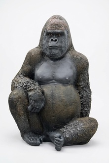 Design Gorilla sitzen Figur Statue Skulptur Figuren Skulpturen Garten