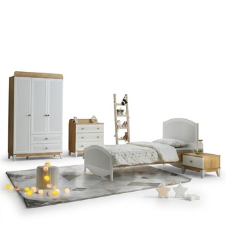 Design Kinderzimmer Komplete Bett Kindermöbel Holz Weiß Set Schlafzimmer 4tlg