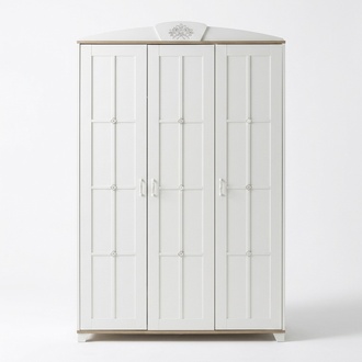Design Kleiderschrank Schrank Holzschrank Möbel Holz Luxus Weiß 3 Tür
