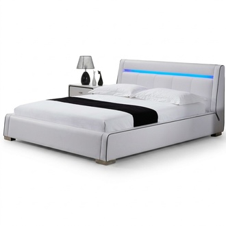 Design Leder Bett Doppel Ehe Modernes Hotel Gestell Luxus Schlaf Zimmer Betten