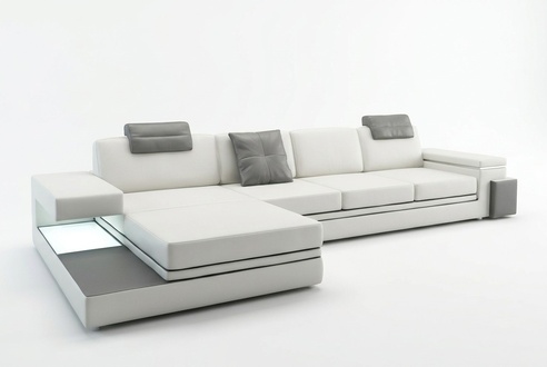 Design Ledersofa Sofa mit USB,Polster Wohnlandschaft Eck Garnitur Ecke Tachau