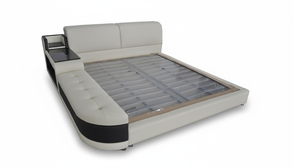 Design Luxus Bett mit USB Polster Betten Leder 140/160/180/200 LB8820