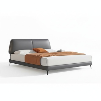 Design Luxus Doppel Hotel Betten Ehe Leder Luxus Schlafzimmer Bett Polster Neu