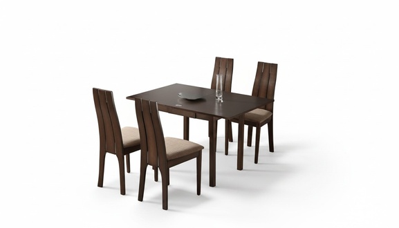 Design Luxus Holz Ess Tisch komplett Garnitur Tische + 4 Stühle Stuhl Lehn Neu